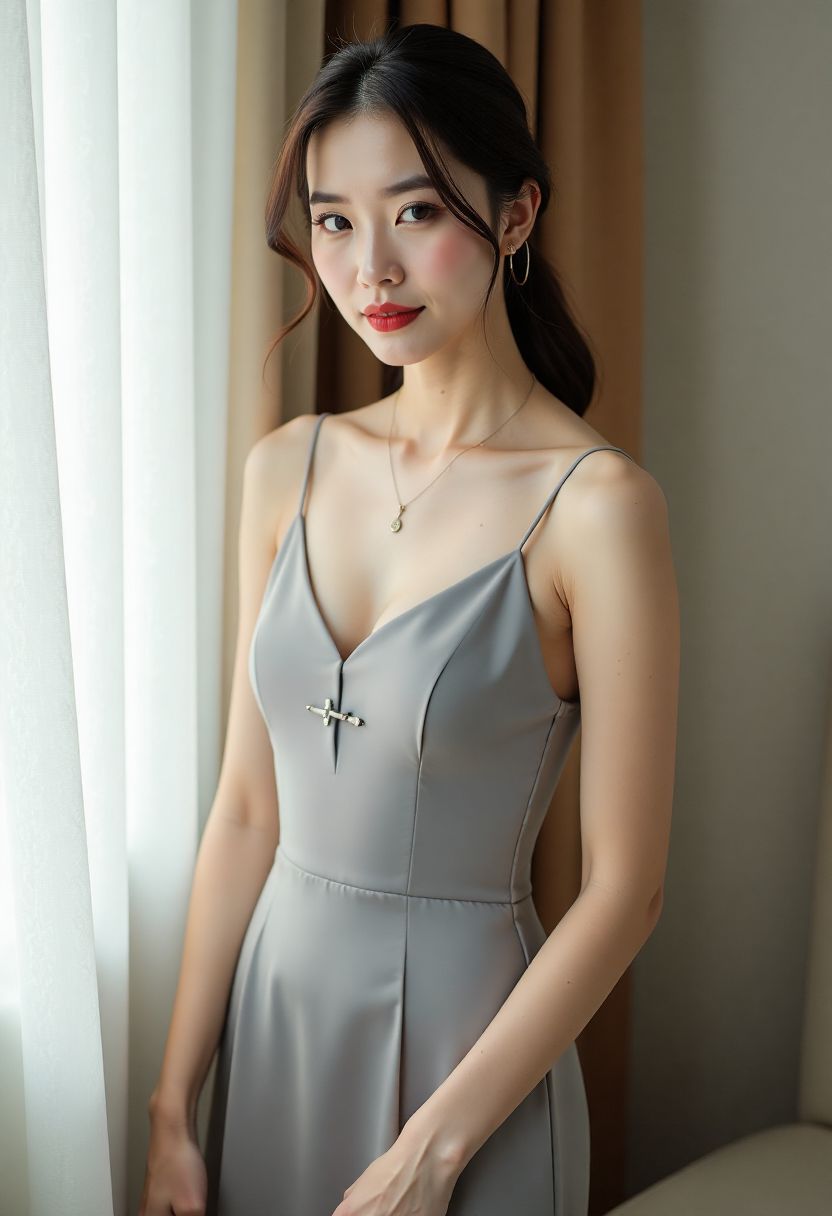 暮色中的古宅与远处灯火
